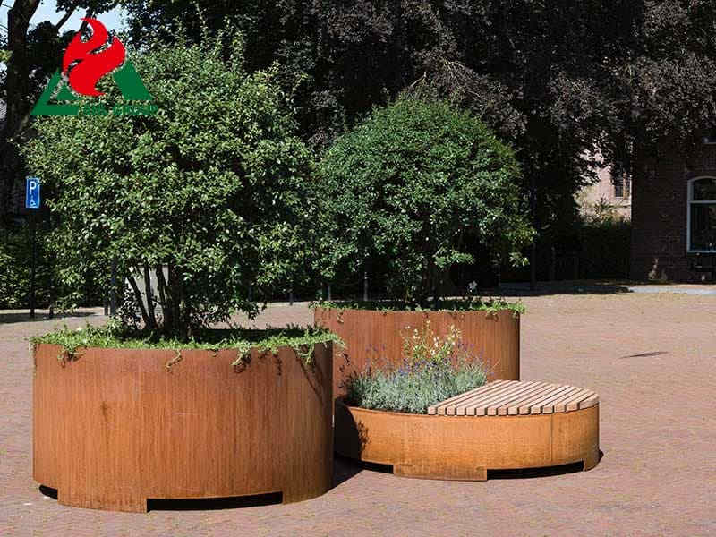 Small Corten Steel Planters